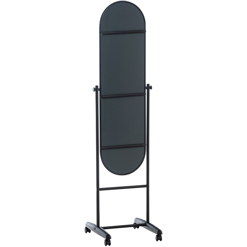 Ovalt spejl med metalramme på hjul 155 cm i flere farver