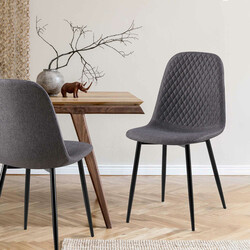 Giverny stol med fløjl sæde og metalramme 44x40 cm