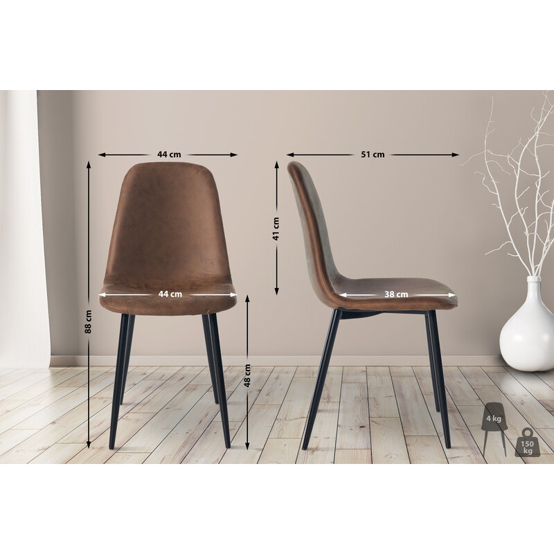 Moderne Napier spisestol med polstret sæde firebenet metalramme