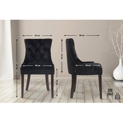 Elegant fløjlsovertræk spisestuestole sæt med fire stabile stole