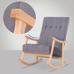 Fløjlgyngestol med holdbar gummitræramme 130 kg kapacitet lounge