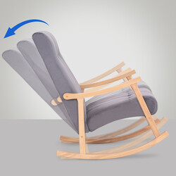 Fløjlgyngestol med holdbar gummitræramme 130 kg kapacitet lounge