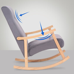 Fløjlgyngestol med holdbar gummitræramme 130 kg kapacitet lounge