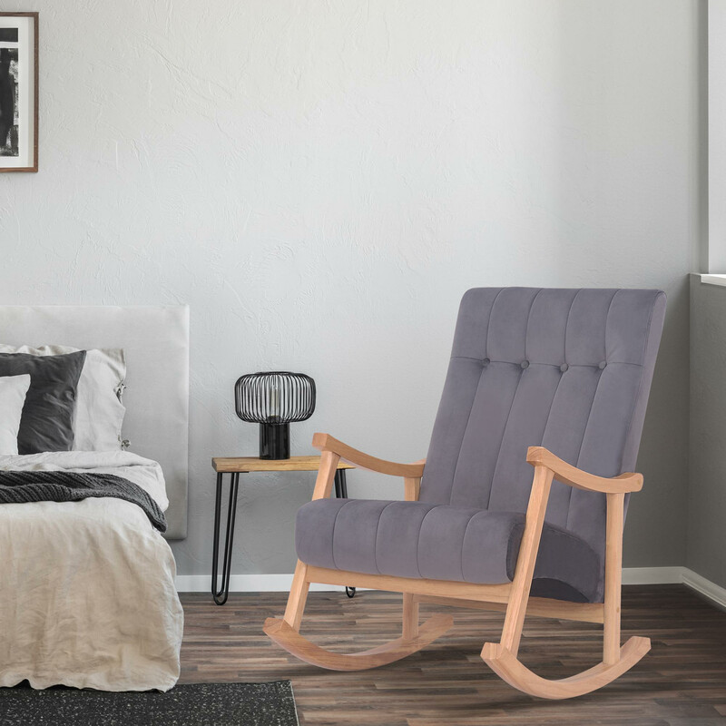 Fløjlgyngestol med holdbar gummitræramme 130 kg kapacitet lounge