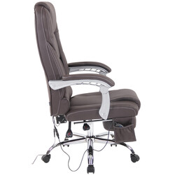 Ergonomisk læder kontorstol med massagefunktion og justerbar højde