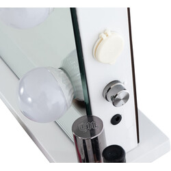 Stilfuldt makeup-spejl med LED-lys USB-lader og vægmontering til badeværelset