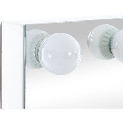 Stilfuldt makeup-spejl med LED-lys USB-lader og vægmontering til badeværelset