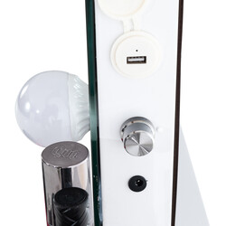 Stilfuldt makeup-spejl med LED-lys USB-lader og vægmontering til badeværelset