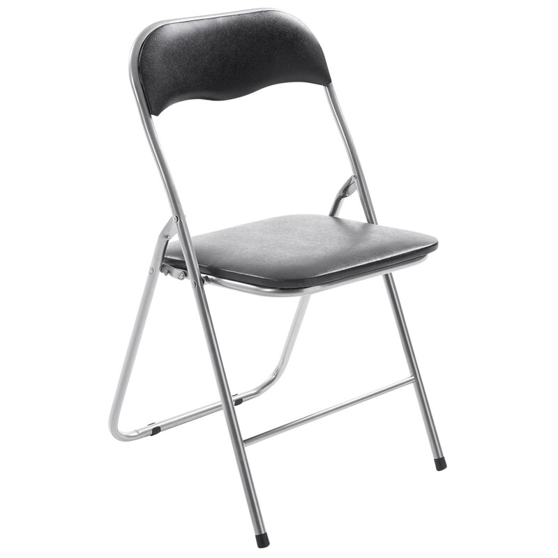 Foldbart kunstlæder stol sæt 2 stk med moderne metalramme