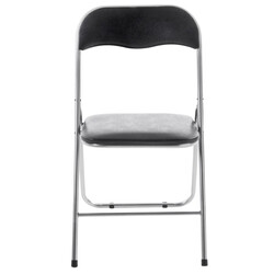 Foldbart kunstlæder stol sæt 2 stk med moderne metalramme