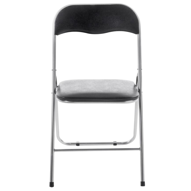 Foldbart kunstlæder stol sæt 2 stk med moderne metalramme