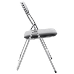 Foldbart kunstlæder stol sæt 2 stk med moderne metalramme