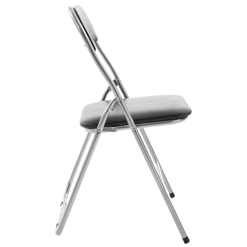 Foldbart kunstlæder stol sæt 2 stk med moderne metalramme