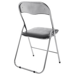 Foldbart kunstlæder stol sæt 2 stk med moderne metalramme