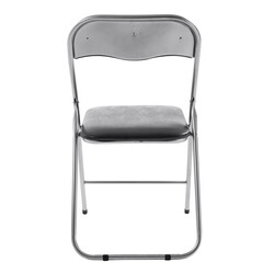 Foldbart kunstlæder stol sæt 2 stk med moderne metalramme