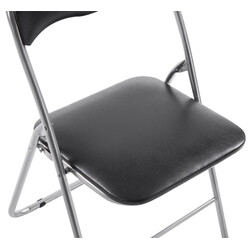 Foldbart kunstlæder stol sæt 2 stk med moderne metalramme