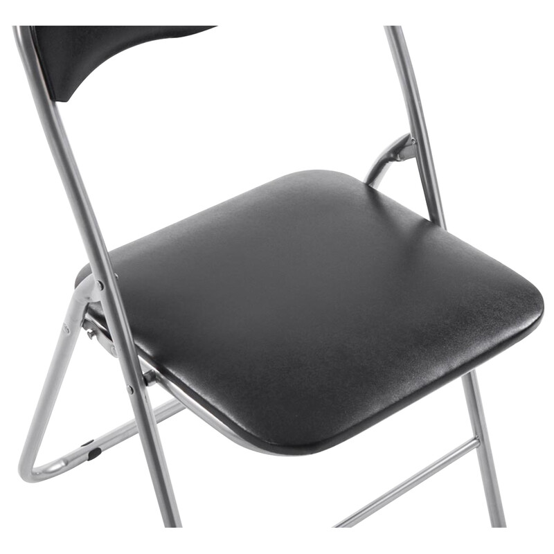 Foldbart kunstlæder stol sæt 2 stk med moderne metalramme