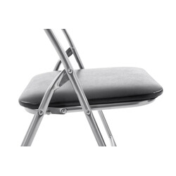 Foldbart kunstlæder stol sæt 2 stk med moderne metalramme