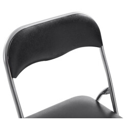 Foldbart kunstlæder stol sæt 2 stk med moderne metalramme