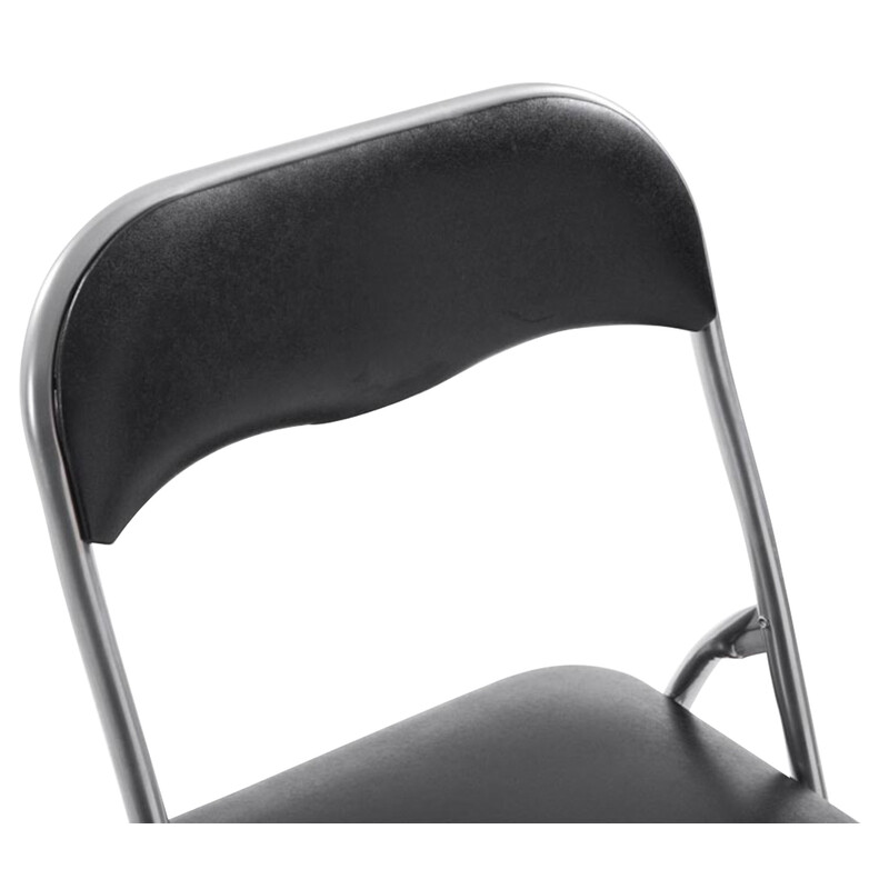 Foldbart kunstlæder stol sæt 2 stk med moderne metalramme