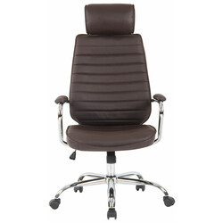 Kvalitets læder kontorstol med justerbar højde svingmekanisme og metalramme