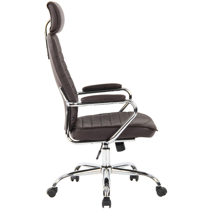 Kvalitets læder kontorstol med justerbar højde svingmekanisme og metalramme