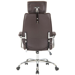 Kvalitets læder kontorstol med justerbar højde svingmekanisme og metalramme