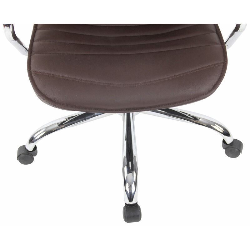 Kvalitets læder kontorstol med justerbar højde svingmekanisme og metalramme