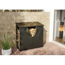 Ruston vandafvisende to-dels brændeholderdækken med lynlås sort