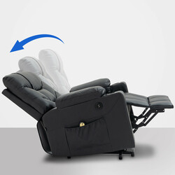 Andover elektrisk lænestol med USB-porte drikkestativ og fjernbetjening