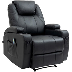 Galena lænestol med massage varme justerbart ryglæn løftbar fodstøtte