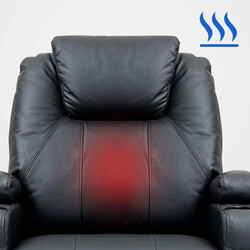 Galena lænestol med massage varme justerbart ryglæn løftbar fodstøtte