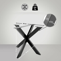 Biloxi industrielle bordben pulverlakeret stål med gulvbeskyttere