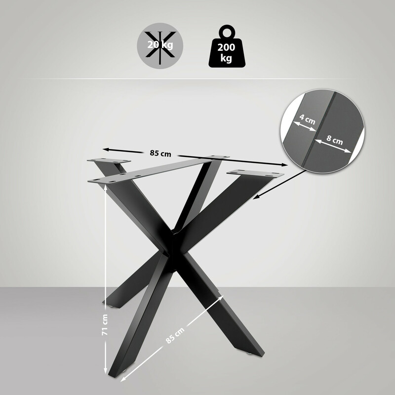 Biloxi industrielle bordben pulverlakeret stål med gulvbeskyttere