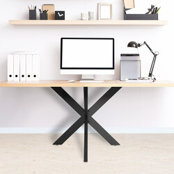 Biloxi industrielle bordben pulverlakeret stål med gulvbeskyttere