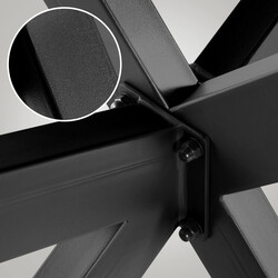 Biloxi industrielle bordben pulverlakeret stål med gulvbeskyttere