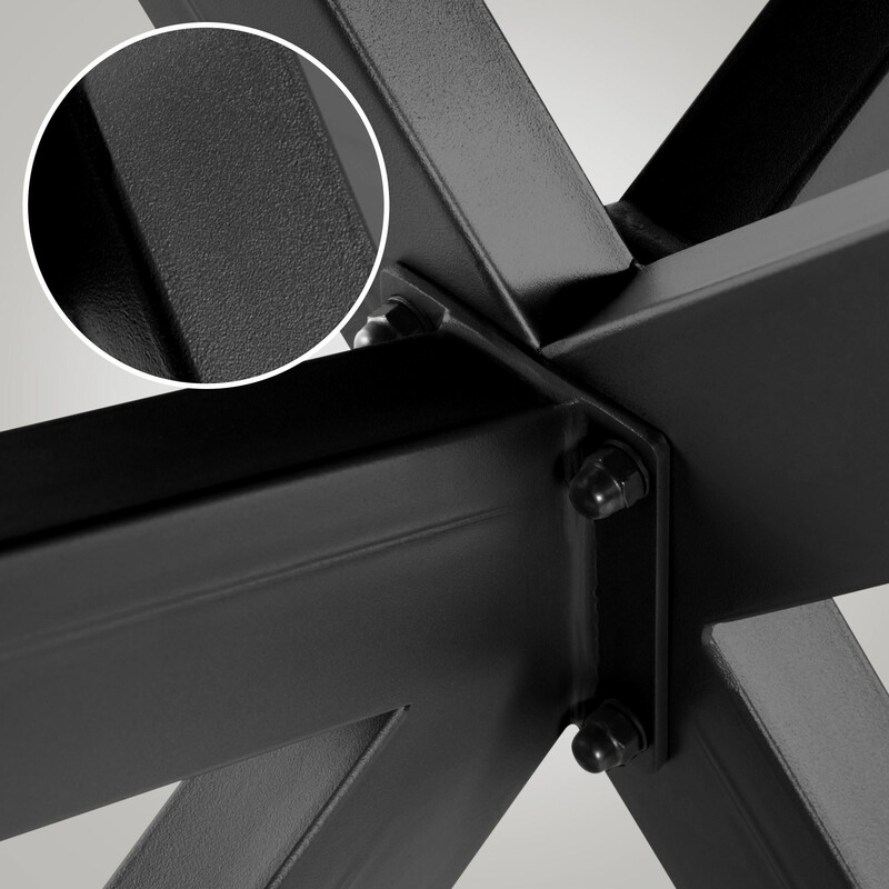 Biloxi industrielle bordben pulverlakeret stål med gulvbeskyttere