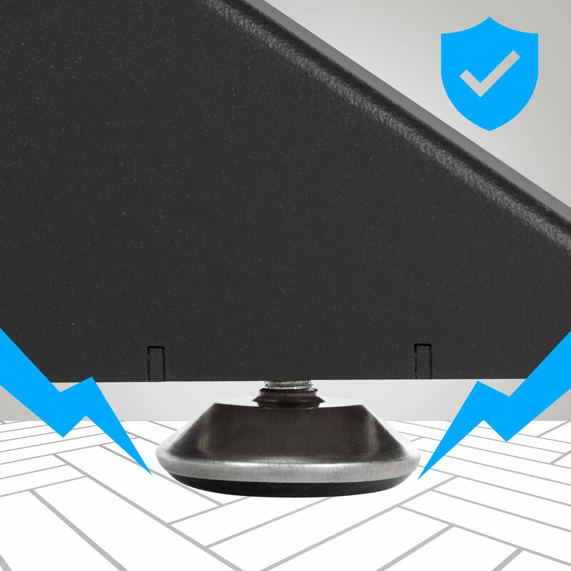 Biloxi industrielle bordben pulverlakeret stål med gulvbeskyttere