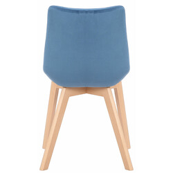 Luksuriøs fløjlsagtig spisestol med høj ryg fyrretræsramme og fire ben