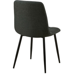 2 komfortable moderne spisestole med højt ryglæn og metalramme