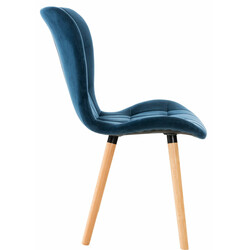 4-delt spisestolsæt med fløjlsbelagt sæde træramme og benbeskyttere