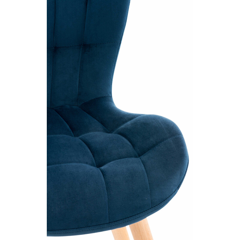 4-delt spisestolsæt med fløjlsbelagt sæde træramme og benbeskyttere