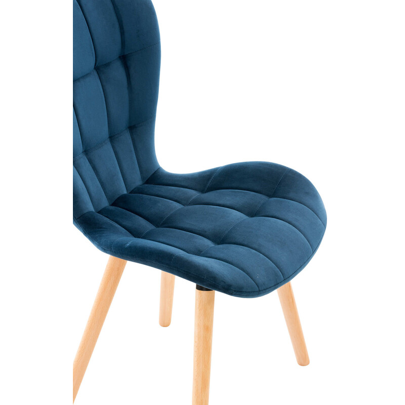 4-delt spisestolsæt med fløjlsbelagt sæde træramme og benbeskyttere