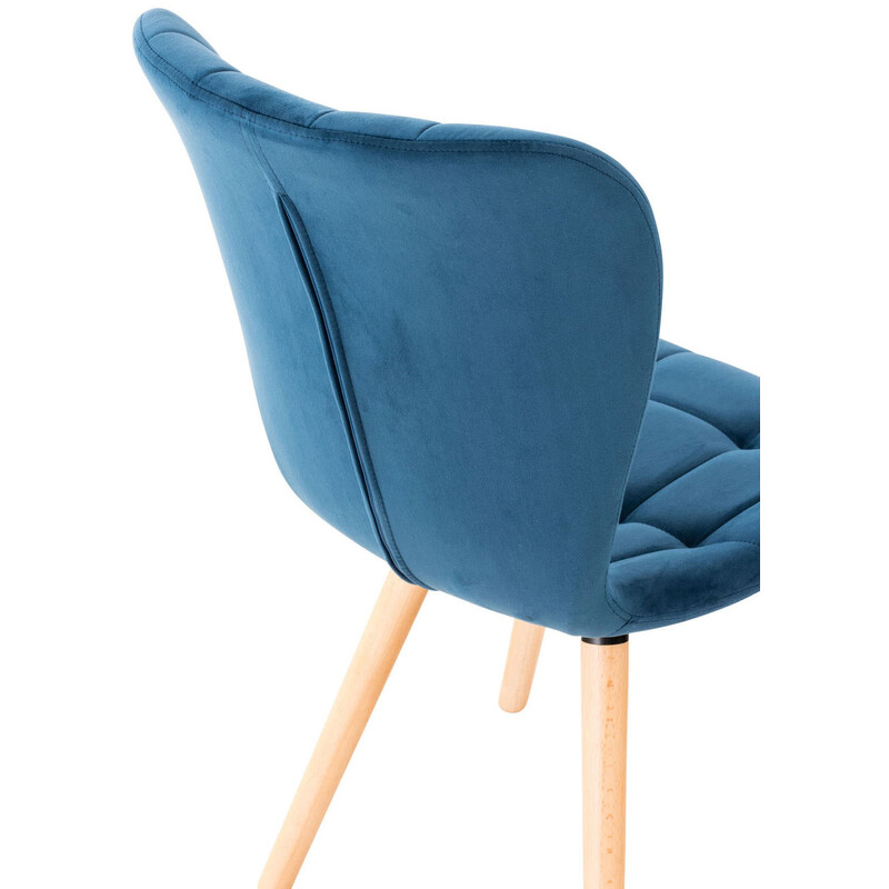 4-delt spisestolsæt med fløjlsbelagt sæde træramme og benbeskyttere