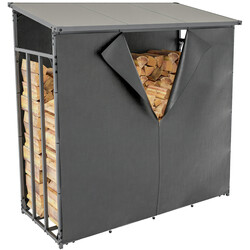 Robust brændeholder med beskyttelsesdække til udendørs brug i flere størrelser