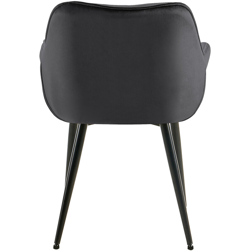 4-delt fløjlsstol sæt med metalramme til spisestuen