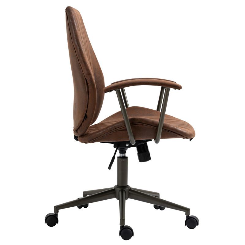 Industriel ergonomisk kontorstol med kunstlæder og metalramme