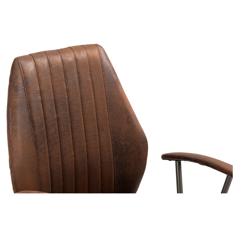 Industriel ergonomisk kontorstol med kunstlæder og metalramme