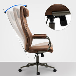 Industriel kontorstol med kunstlæder rygmekanisme justerbar højde og 360° roterende sæde