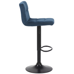 2 stk justerbare fløjls barstole med metalben og fodstøtte